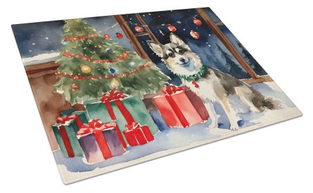 NEW Alaskan Klee Kai Cozy Christmas Glass Cutting Board Decorative Tempered Glass Kitchen Cutting and Serving Board Large Size Chopping Board