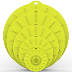 5pcs Silicone Fresh-keeping Cover; Microwave Oven Heating Cover; Food Dust-proof Splash-proof Bowl Cover Set; Kitchen Supplies (Color: E.)